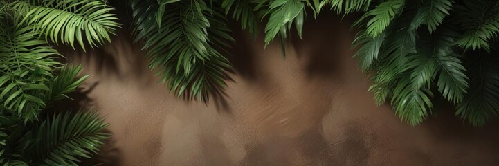 Earthy brown and green color scheme with areca leaves, plant, nature, vegetation