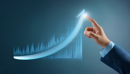 A vertical curved graph, with the line getting higher and higher as the values ​​change