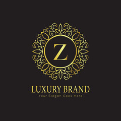 Letter Luxury brand logo design with a royal gold crown emblem and elegant typography

