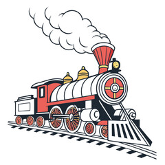 Steam Engine locomotive vector Illustration Isolated on a transparent background © QuickDesign24