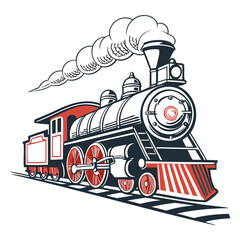 Steam Engine locomotive vector Illustration Isolated on a transparent background © QuickDesign24