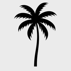 Silhouette of palm tree. Palm tree logo template vector illustration
