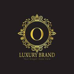 Letter Luxury brand logo design with a royal gold crown emblem and elegant typography
