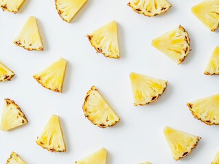 pineapple slices on a white background