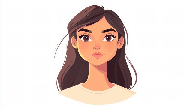 Young woman face cartoon character isolated icon for designs