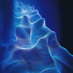 Obraz premium abstract blue data stream visualization background