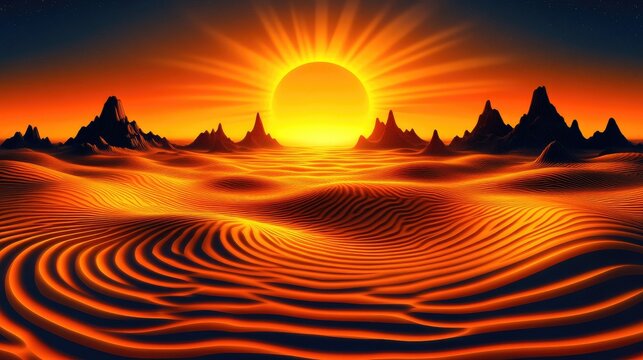 A 3D pattern of glowing neon lines in the form of concentric circles rotating in space.