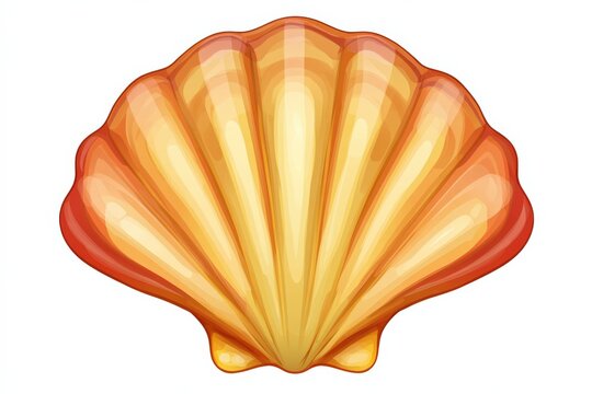 An illustration of a orange and yellow seashell