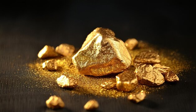 24 karat solid gold raw nuggets in its most natural purest state generative ai