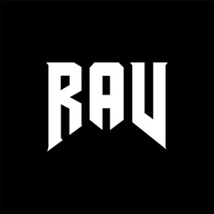 RAV letter logo design for technology company. RAV logo design black and white color combination. RAV logo, RAV vector, RAV design, RAV icon, RAV alphabet. RAV typography logo design.