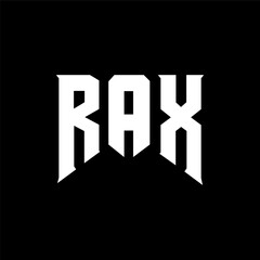 RAX letter logo design for technology company. RAX logo design black and white color combination. RAX logo, RAX vector, RAX design, RAX icon, RAX alphabet. RAX typography logo design.