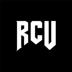 RCU letter logo design for technology company. RCU logo design black and white color combination. RCU logo, RCU vector, RCU design, RCU icon, RCU alphabet. RCU typography logo design.