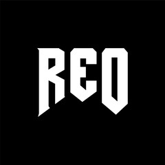Obraz premium REO letter logo design for technology company. REO logo design black and white color combination. REO logo, REO vector, REO design, REO icon, REO alphabet. REO typography logo design.