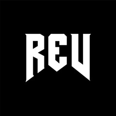 REV letter logo design for technology company. REV logo design black and white color combination. REV logo, REV vector, REV design, REV icon, REV alphabet. REV typography logo design.