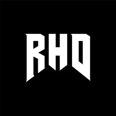 Obraz premium RHD letter logo design for technology company. RHD logo design black and white color combination. RHD logo, RHD vector, RHD design, RHD icon, RHD alphabet. RHD typography logo design.