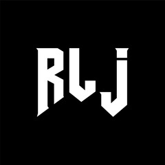 RLJ letter logo design for technology company. RLJ logo design black and white color combination. RLJ logo, RLJ vector, RLJ design, RLJ icon, RLJ alphabet. RLJ typography logo design.