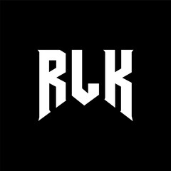 RLK letter logo design for technology company. RLK logo design black and white color combination. RLK logo, RLK vector, RLK design, RLK icon, RLK alphabet. RLK typography logo design.