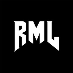 RML letter logo design for technology company. RML logo design black and white color combination. RML logo, RML vector, RML design, RML icon, RML alphabet. RML typography logo design.