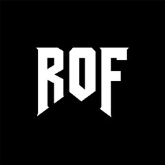 ROF letter logo design for technology company. ROF logo design black and white color combination. ROF logo, ROF vector, ROF design, ROF icon, ROF alphabet. ROF typography logo design.