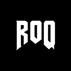 ROQ letter logo design for technology company. ROQ logo design black and white color combination. ROQ logo, ROQ vector, ROQ design, ROQ icon, ROQ alphabet. ROQ typography logo design.
