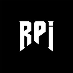 RPI letter logo design for technology company. RPI logo design black and white color combination. RPI logo, RPI vector, RPI design, RPI icon, RPI alphabet. RPI typography logo design.