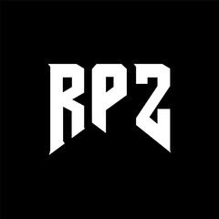RPZ letter logo design for technology company. RPZ logo design black and white color combination. RPZ logo, RPZ vector, RPZ design, RPZ icon, RPZ alphabet. RPZ typography logo design.