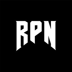 RPN letter logo design for technology company. RPN logo design black and white color combination. RPN logo, RPN vector, RPN design, RPN icon, RPN alphabet. RPN typography logo design.