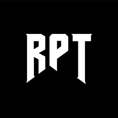 RPT letter logo design for technology company. RPT logo design black and white color combination. RPT logo, RPT vector, RPT design, RPT icon, RPT alphabet. RPT typography logo design.