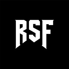 RSF letter logo design for technology company. RSF logo design black and white color combination. RSF logo, RSF vector, RSF design, RSF icon, RSF alphabet. RSF typography logo design.
