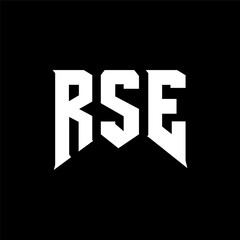 RSE letter logo design for technology company. RSE logo design black and white color combination. RSE logo, RSE vector, RSE design, RSE icon, RSE alphabet. RSE typography logo design.