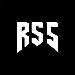 RSS letter logo design for technology company. RSS logo design black and white color combination. RSS logo, RSS vector, RSS design, RSS icon, RSS alphabet. RSS typography logo design.