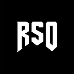 Obraz premium RSO letter logo design for technology company. RSO logo design black and white color combination. RSO logo, RSO vector, RSO design, RSO icon, RSO alphabet. RSO typography logo design.