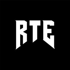 RTE letter logo design for technology company. RTE logo design black and white color combination. RTE logo, RTE vector, RTE design, RTE icon, RTE alphabet. RTE typography logo design.