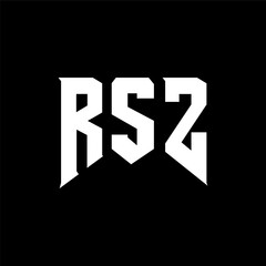RSZ letter logo design for technology company. RSZ logo design black and white color combination. RSZ logo, RSZ vector, RSZ design, RSZ icon, RSZ alphabet. RSZ typography logo design.