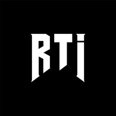 RTI letter logo design for technology company. RTI logo design black and white color combination. RTI logo, RTI vector, RTI design, RTI icon, RTI alphabet. RTI typography logo design.