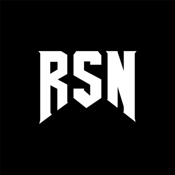 RSN letter logo design for technology company. RSN logo design black and white color combination. RSN logo, RSN vector, RSN design, RSN icon, RSN alphabet. RSN typography logo design.