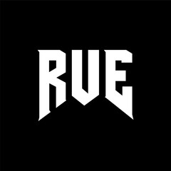 RUE letter logo design for technology company. RUE logo design black and white color combination. RUE logo, RUE vector, RUE design, RUE icon, RUE alphabet. RUE typography logo design.
