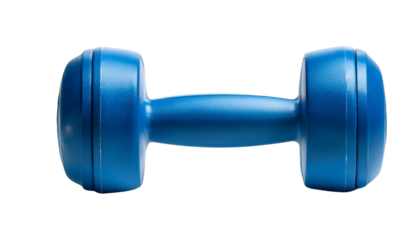 AI-Generated Image: Blue Dumbbell Isolated on Transparent Background