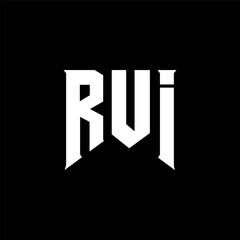 RUI letter logo design for technology company. RUI logo design black and white color combination. RUI logo, RUI vector, RUI design, RUI icon, RUI alphabet. RUI typography logo design.