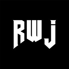 RWJ letter logo design for technology company. RWJ logo design black and white color combination. RWJ logo, RWJ vector, RWJ design, RWJ icon, RWJ alphabet. RWJ typography logo design.
