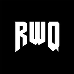 RWQ letter logo design for technology company. RWQ logo design black and white color combination. RWQ logo, RWQ vector, RWQ design, RWQ icon, RWQ alphabet. RWQ typography logo design.