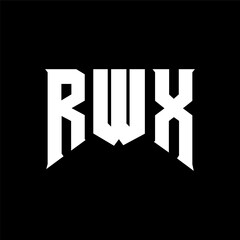 RWX letter logo design for technology company. RWX logo design black and white color combination. RWX logo, RWX vector, RWX design, RWX icon, RWX alphabet. RWX typography logo design