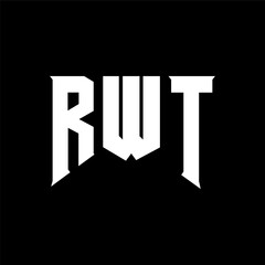 RWT letter logo design for technology company. RWT logo design black and white color combination. RWT logo, RWT vector, RWT design, RWT icon, RWT alphabet. RWT typography logo design.