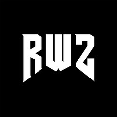 RWZ letter logo design for technology company. RWZ logo design black and white color combination. RWZ logo, RWZ vector, RWZ design, RWZ icon, RWZ alphabet. RWZ typography logo design.