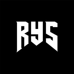 RYS letter logo design for technology company. RYS logo design black and white color combination. RYS logo, RYS vector, RYS design, RYS icon, RYS alphabet. RYS typography logo design.