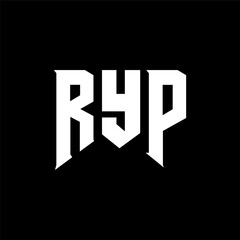 Obraz premium RYP letter logo design for technology company. RYP logo design black and white color combination. RYP logo, RYP vector, RYP design, RYP icon, RYP alphabet. RYP typography logo design.
