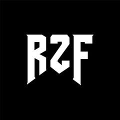 RZF letter logo design for technology company. RZF logo design black and white color combination. RZF logo, RZF vector, RZF design, RZF icon, RZF alphabet. RZF typography logo design.