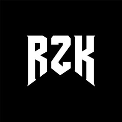 RZK letter logo design for technology company. RZK logo design black and white color combination. RZK logo, RZK vector, RZK design, RZK icon, RZK alphabet. RZK typography logo design.