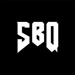 SBQ letter logo design for technology company. SBQ logo design black and white color combination. SBQ logo, SBQ vector, SBQ design, SBQ icon, SBQ alphabet. SBQ typography logo design.