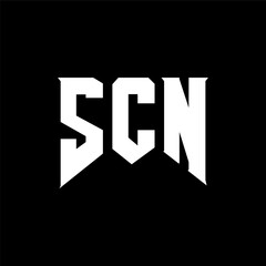 SCN letter logo design for technology company. SCN logo design black and white color combination. SCN logo, SCN vector, SCN design, SCN icon, SCN alphabet. SCN typography logo design.